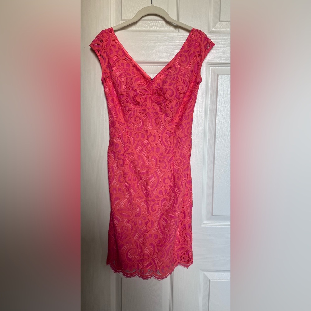 Lilly Pulitzer Rosaline Ginger Orange About Face Lace Dress